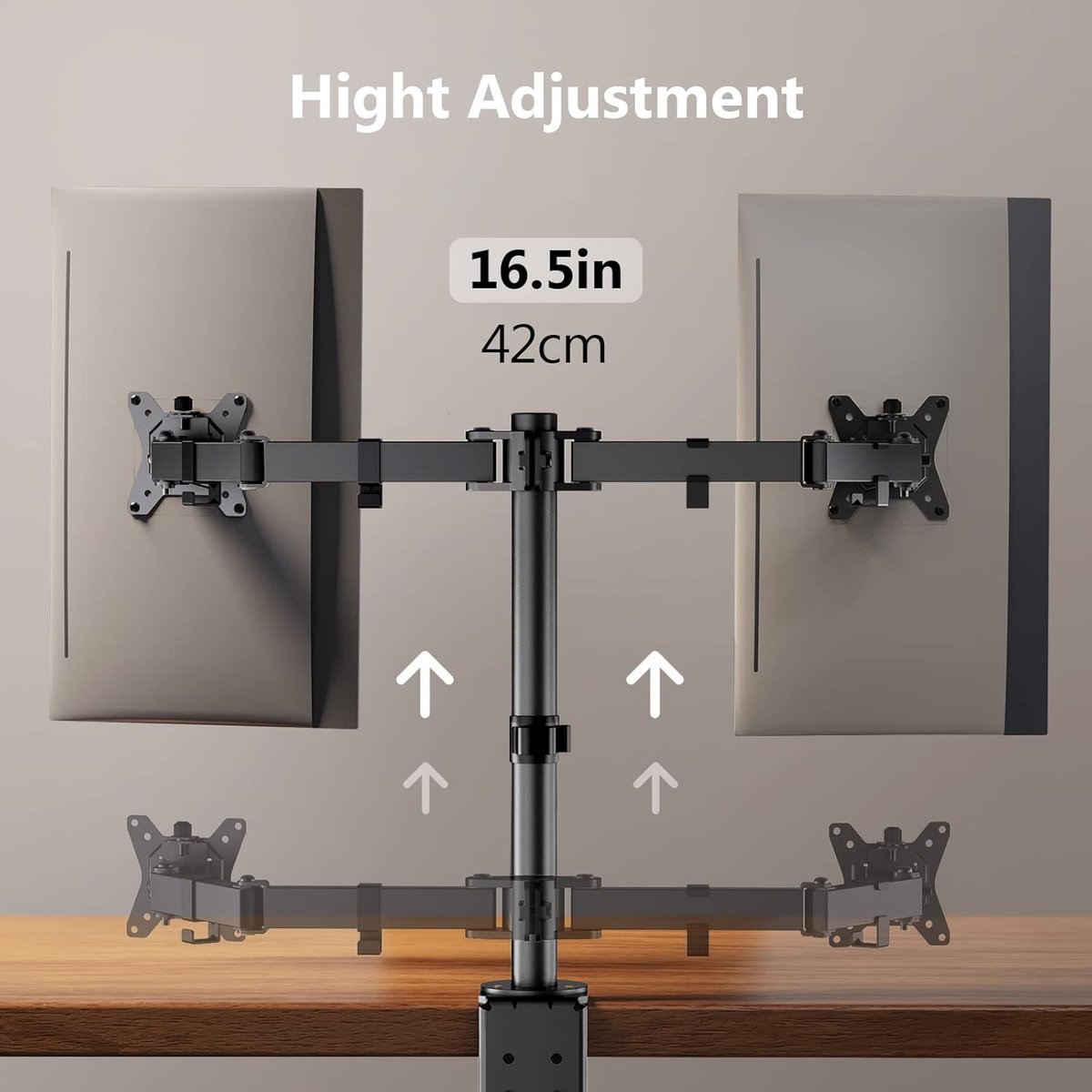 Candala Dubbele monitorarm - tot 32 inch - Draaibaar - Zwart
