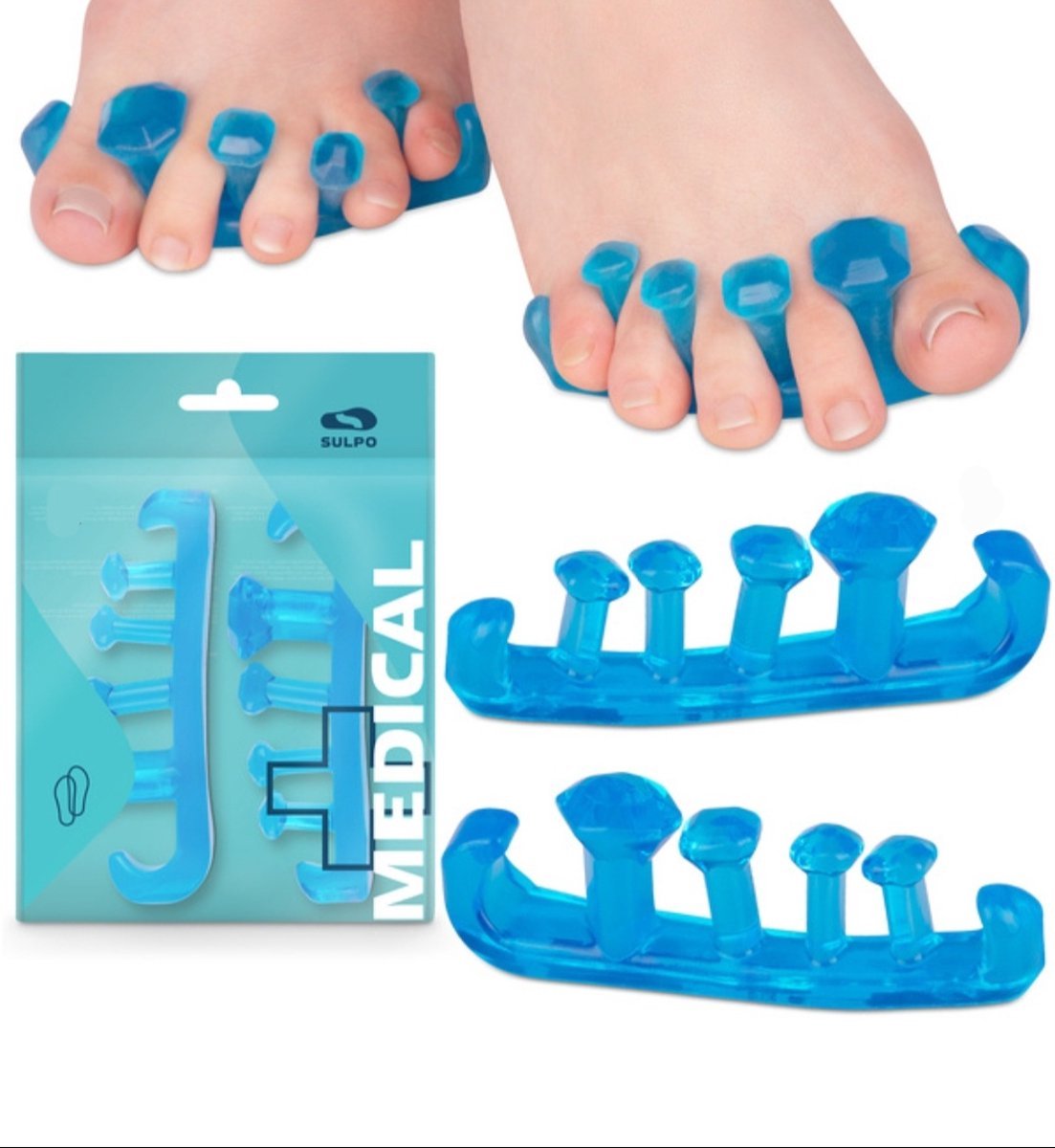 Silicone teenscheiders - Teenspreider, maat S, Teenseparators helpen om de tenen van elkaar te scheiden. Ze herstellen de correcte uitlijning van de tenen - separator
