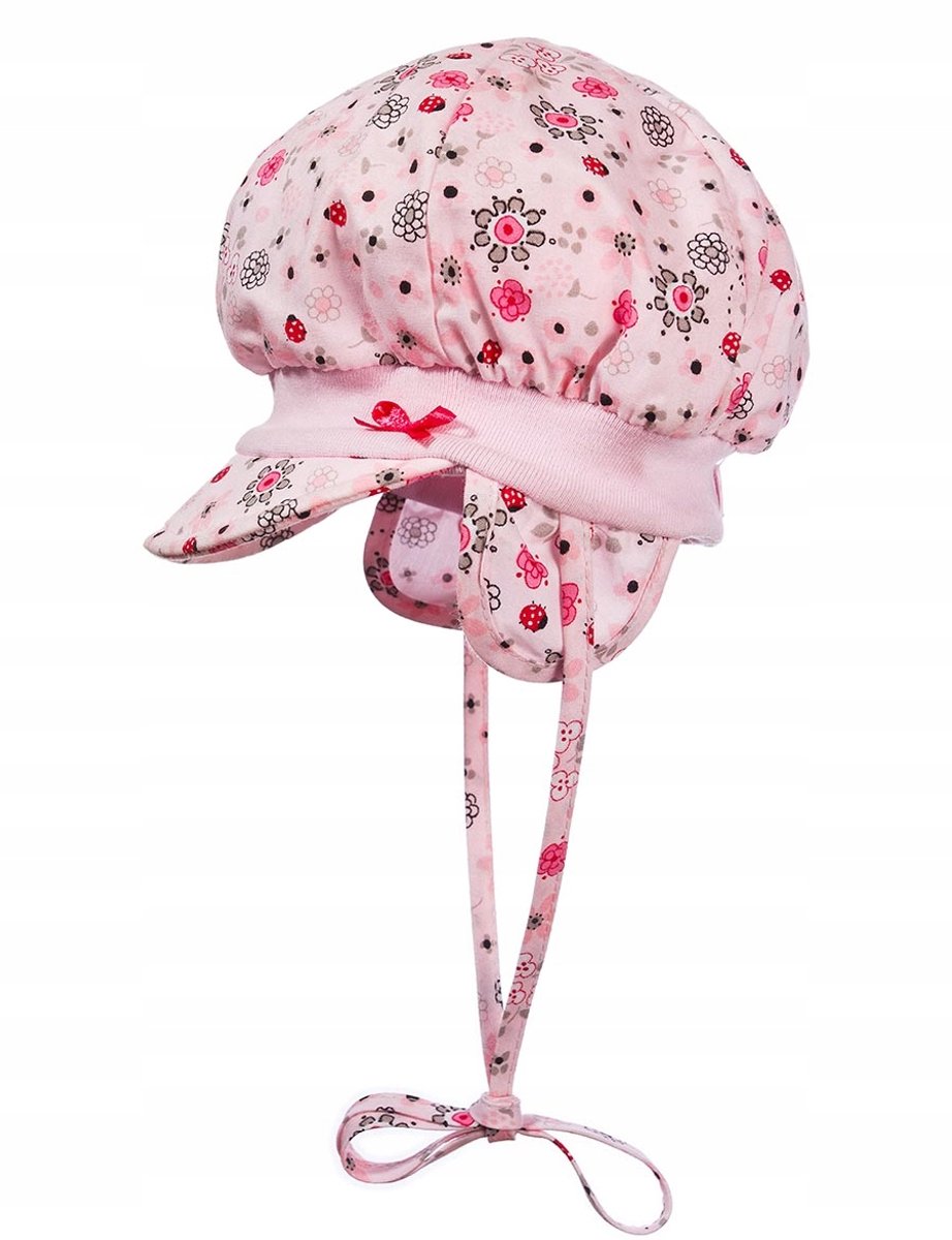 Baby Meisjes Muts Roze met Bloemen - Döll, Maat 39