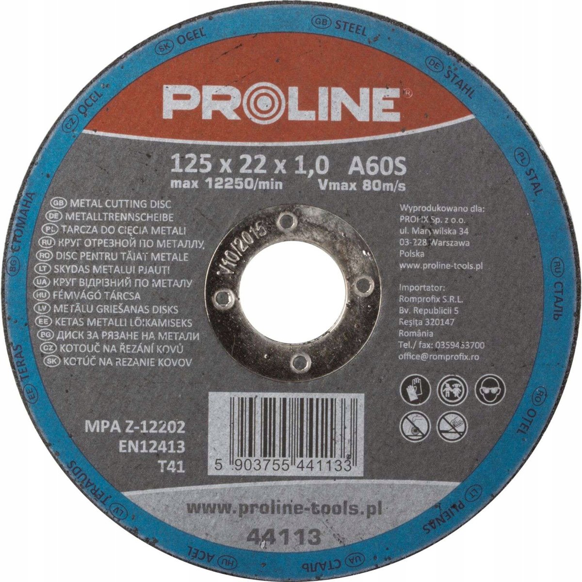 Proline Metaalschijf 125x2,5x22mm - Voor Metaalbewerking