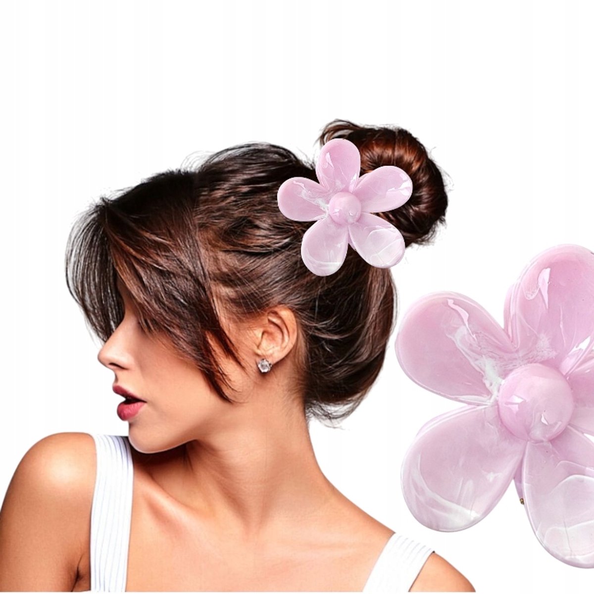 Grote Marmeren Bloem Haarclip - Stijlvolle en Functionele Haaraccessoire