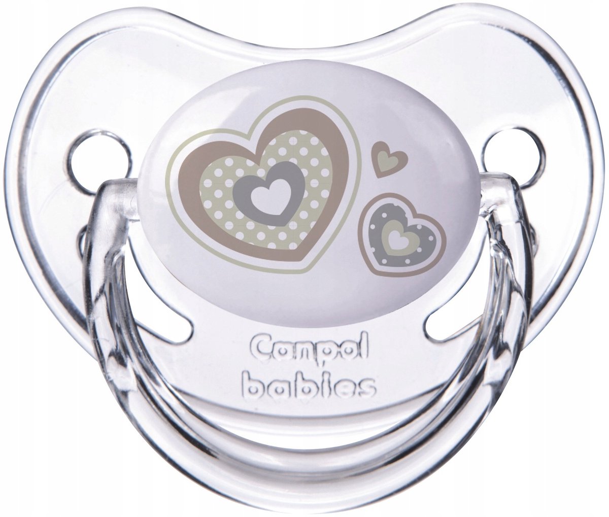Canpol baby's speen rond siliconen 0-6m beige hartjes