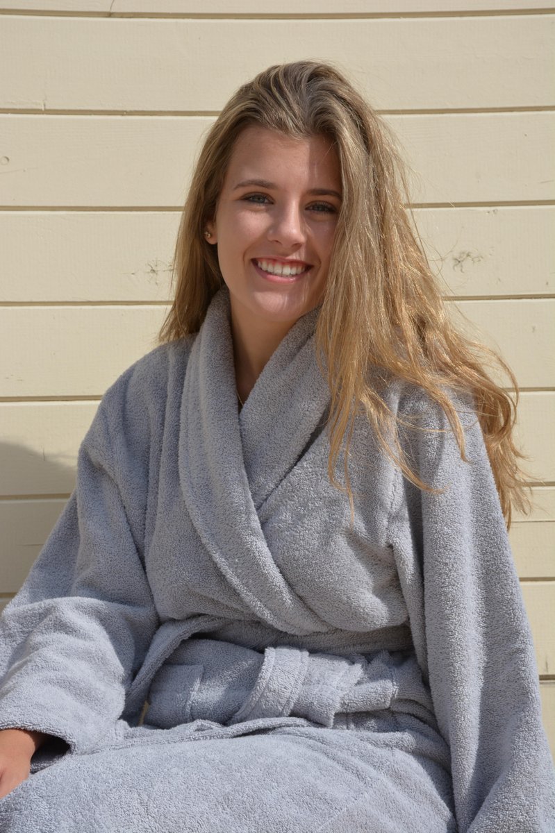 ARTG Robezz - Badjas Sjaalkraag - 100% Badstof Katoen - Licht Grijs - Light Grey