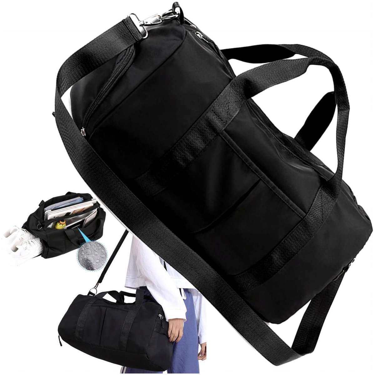 Merkloze Sporttas & Reistas - Grote capaciteit, waterdicht nylon