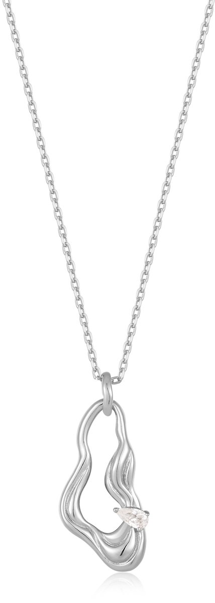 Ania Haie AH N050-01H Taking Shape Dames Ketting - Collier - Sieraad - Ketting met hanger - Fantasie - Zilver - 925 Zilver - Anker - 4 mm breed