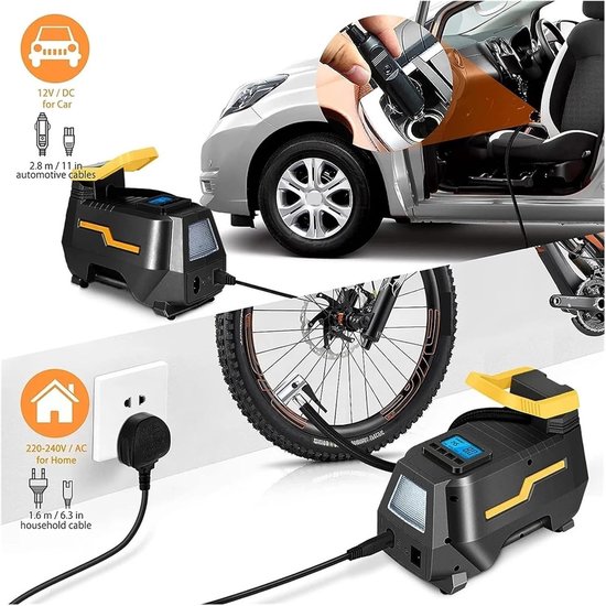 12V/230V autocompressor 10,5 bar elektrische pomp LED — afbeelding 2