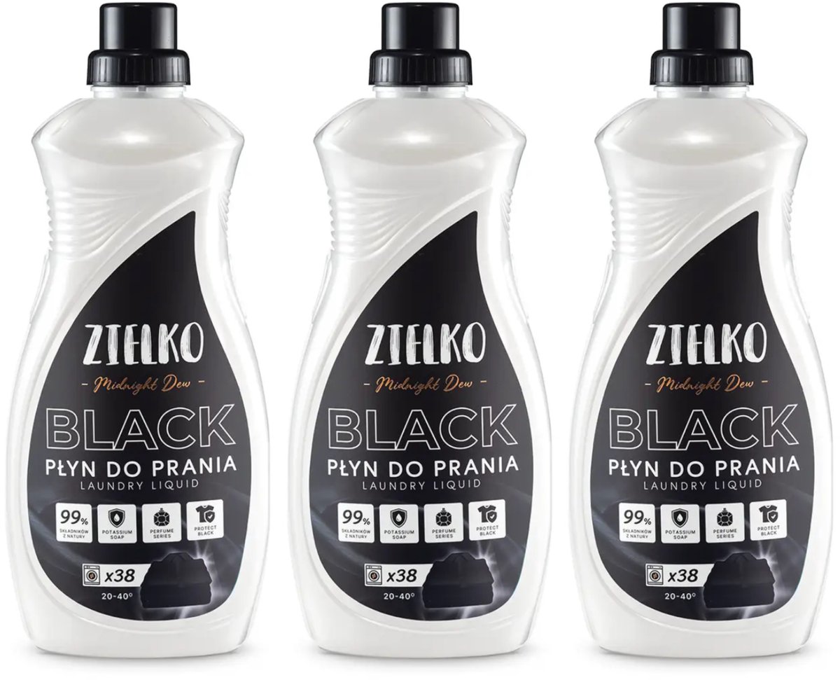 ZIELKO – Wasmiddel Donkere Stoffen – Midnight Dew – Voordeelverpakking 3 × 1,52 L (114 wasbeurten)