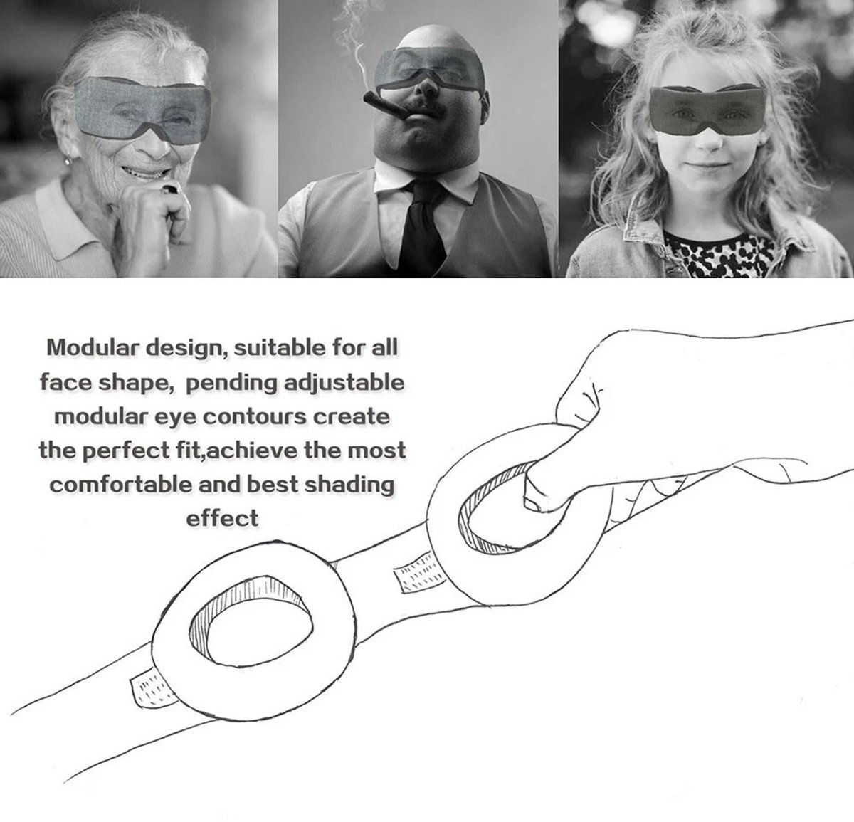 100% verduisterend 3D slaapmasker voor dames en heren - Ultrazacht en comfortabel — afbeelding 8