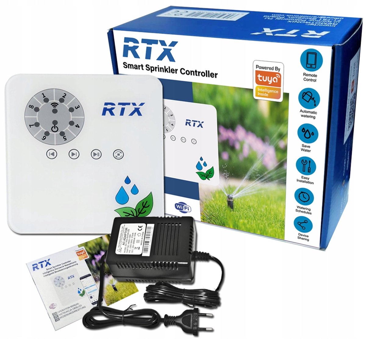 RTX Tuya WiFi Tuinberegeningscomputer 8 Zones | Timer & Weer