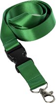 Groen nylon keycord met kliksluiting en metalen clip