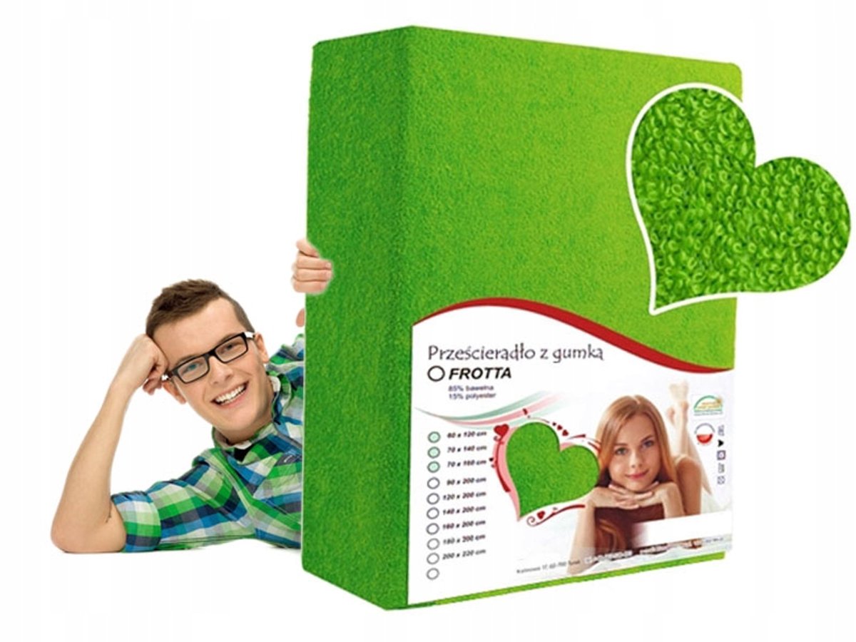 Hoeslaken Frotte Lichtgroen 38x80 cm met Elastiek