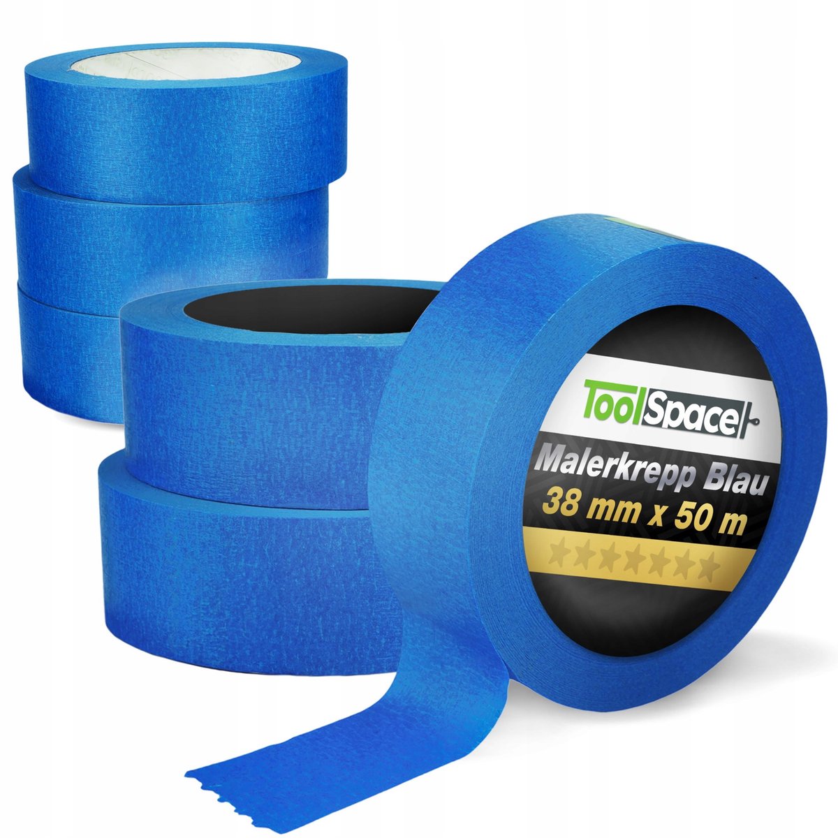 Blauwe schilderstape 38mm x 50m - 6 rollen (300m totaal)