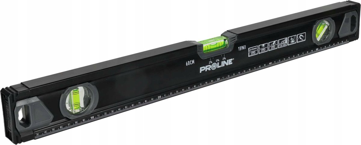 Proline Aluminium Waterpas 120cm met 3 Labels en Magneet