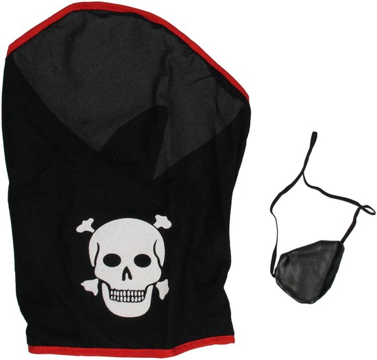 Bandana met rozen en doodskop - 65 x 65x 95 cm - sjaaltje - hoofddoek | Fun en Feest