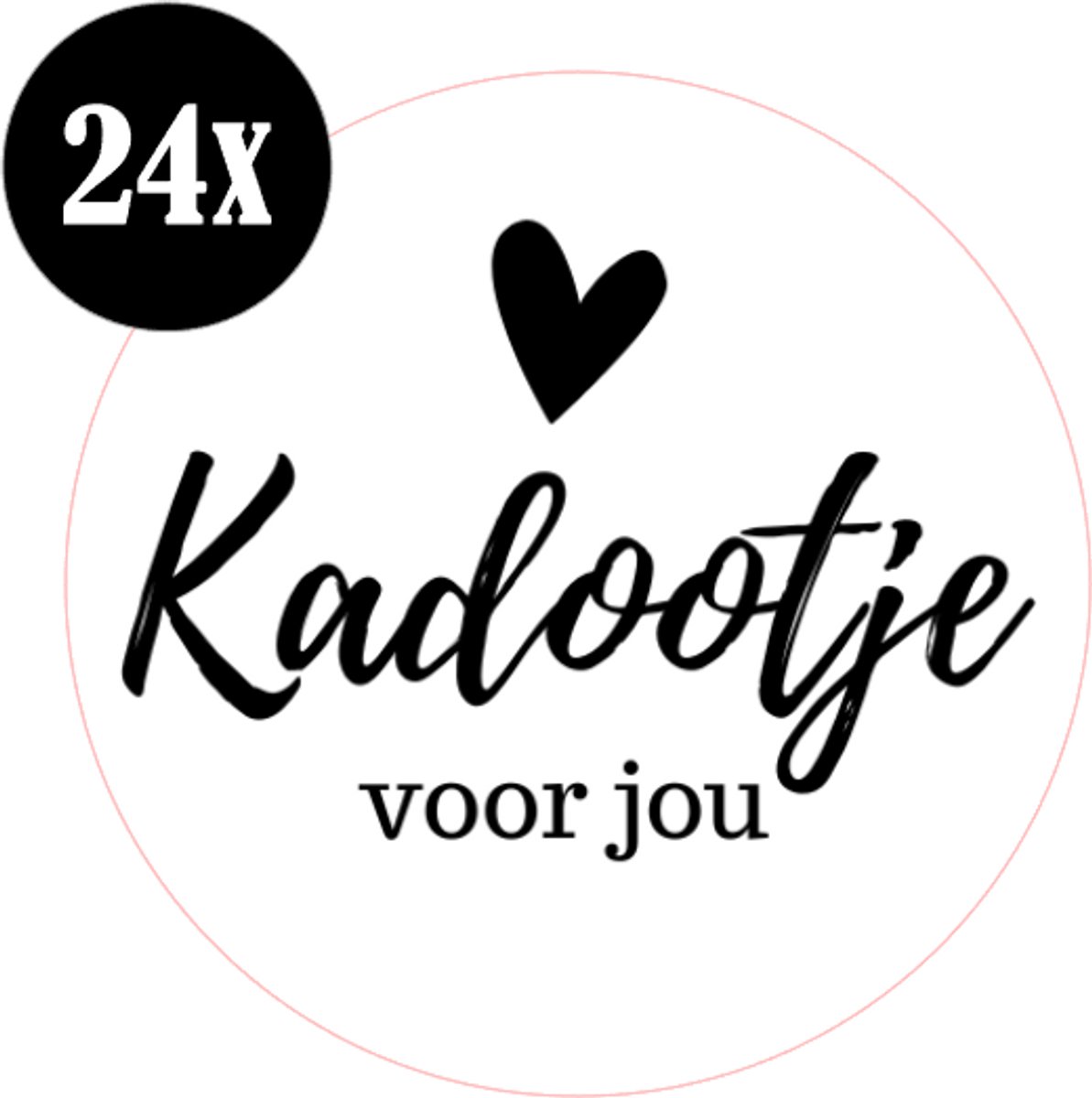 24x sluitstickers - Kadootje voor jou - verjaardag - Sluitzegel - sticker - kaart - 40 mm - matte sticker - etiketten - cadeau - inpakken