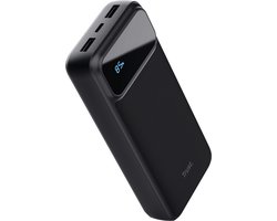 Trust Avala - Powerbank 20000 mAh - Snellader 20W - Noodpakket - LED indicatie - Universeel - USB-C + 2x USB-A - Zwart