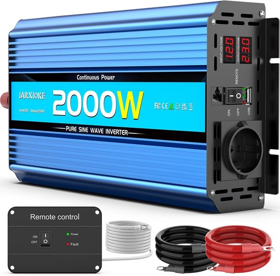 Zuivere Sinus Omvormer 12V naar 230V 2000W/4000W Spanningstransformator met USB
