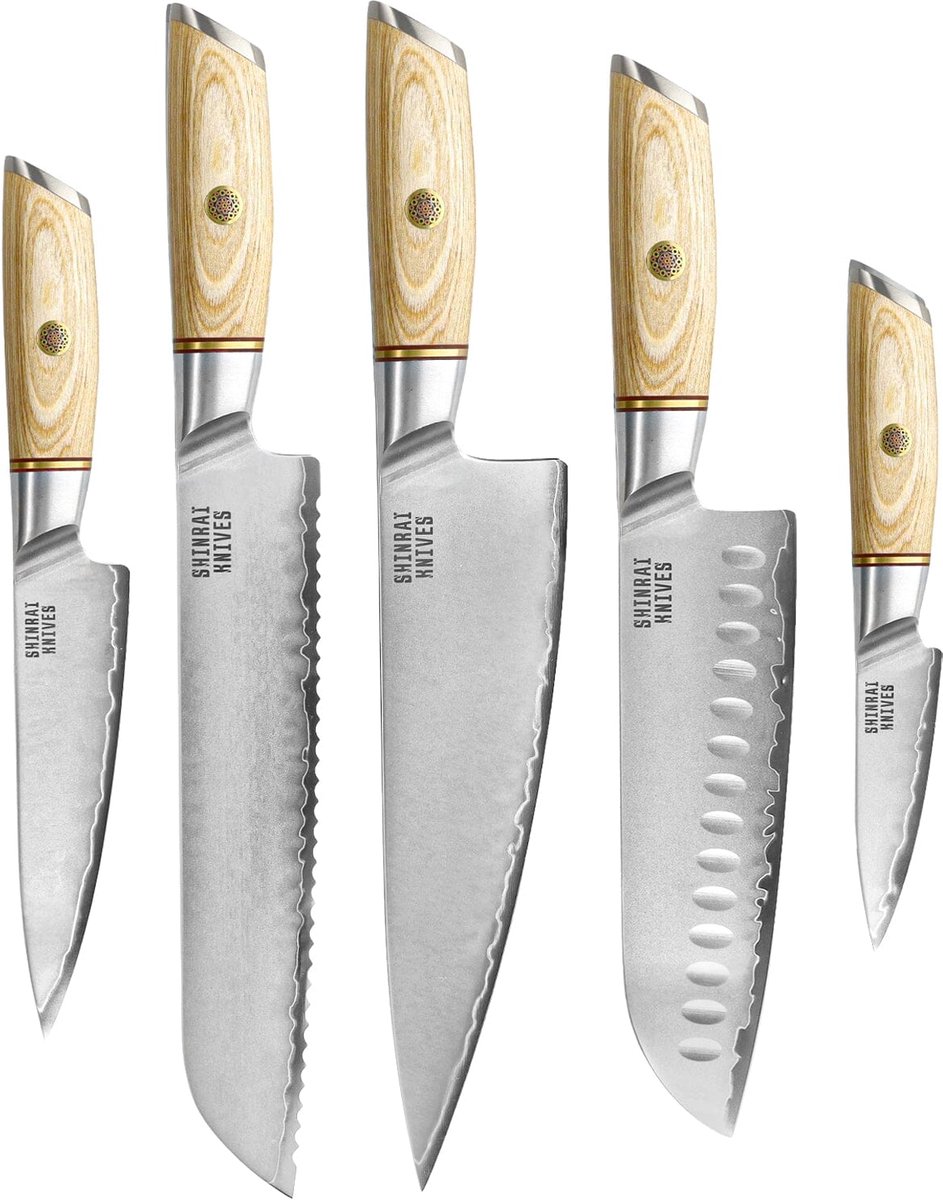 Shinrai Knives - Hikari Damascus 5-delige messenset