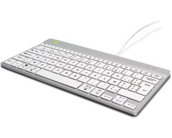 R-Go Compact Break Toetsenbord - Met pauzesoftware - Mini USB toetsenbord - Ergonomisch - AZERTY(BE) - Bedraad - Wit