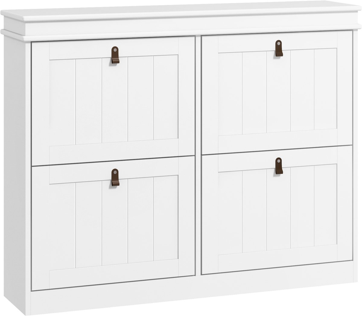 HOMCOM - Opklapbare schoenenkast - MDF - 105x24x82,5cm - Wit