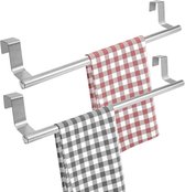 Radiateur porte-serviettes sans perçage - Porte-serviettes pour salle de bain - 2 pièces avec bandes scratch (36 x 7 cm)