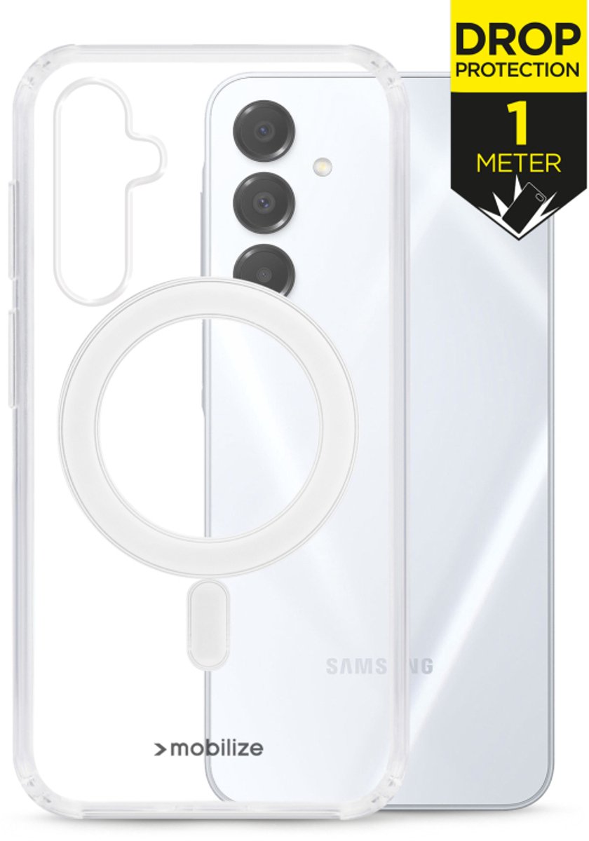 Mobilize Doorzichtig Hoesje geschikt voor Samsung Galaxy A56 MagSafe Telefoonhoesje Hardcase | Mobilize Naked Protection Backcover Shockproof | Geschikt voor MagSafe | Geschikt voor Draadloos Opladen met Magnetische Ring | Geschikt voor MagSafe Case