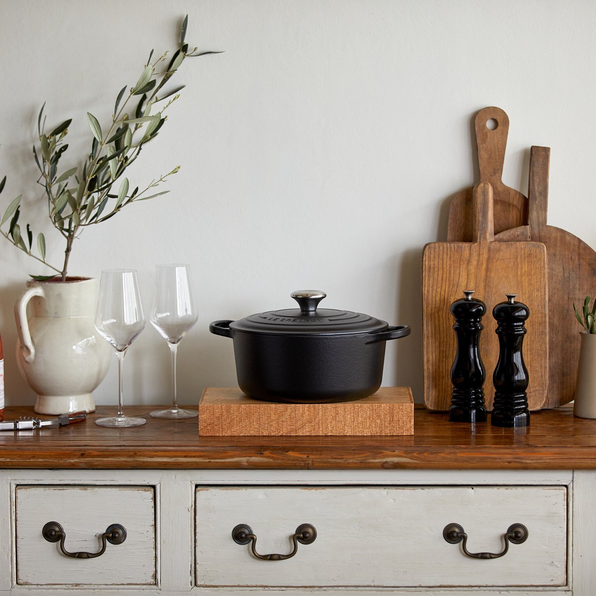 Le Creuset Ronde Stoof-/Braadpan 24 cm Zwart