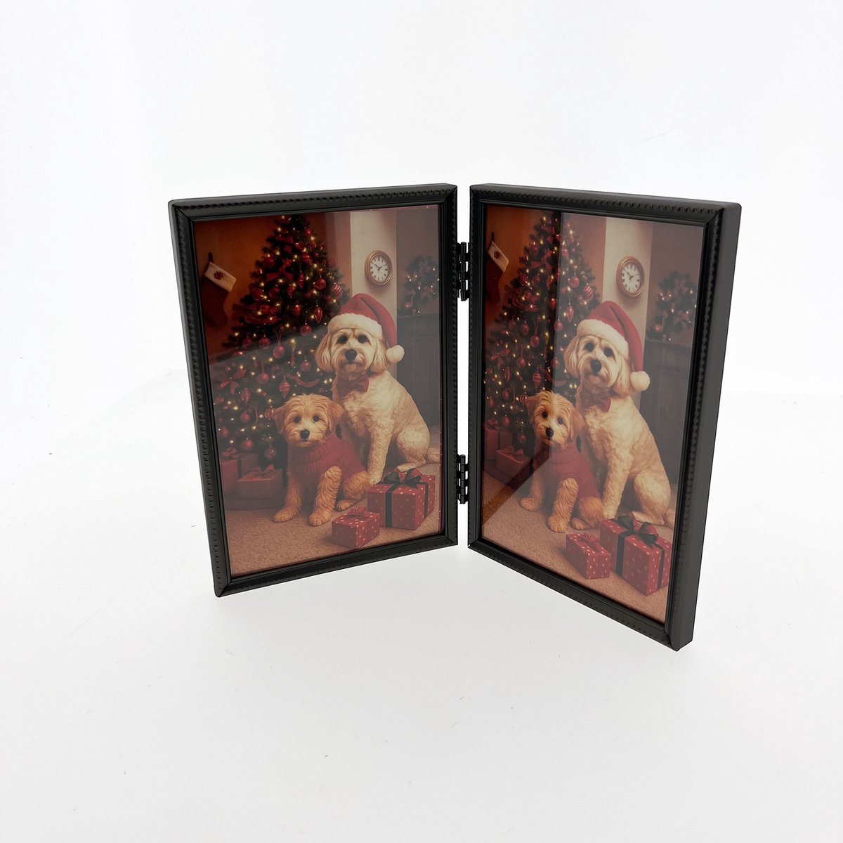 AL Mat Zilver - 2-luik Fotolijst - Parel - 10 x 15 cm