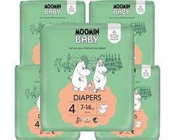 Moomin Baby Eco Wegwerpluiers - 210 stuks - Maat 4 - 7 t/m 14 kg - Hypoallergeen – Gevoelige Huid – Parfumvrij - MaandBox