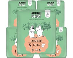 Moomin Baby Eco Wegwerpluiers - 200 stuks - Maat 5 - 10 t/m 16 kg - Hypoallergeen – Gevoelige Huid – Parfumvrij - MaandBox