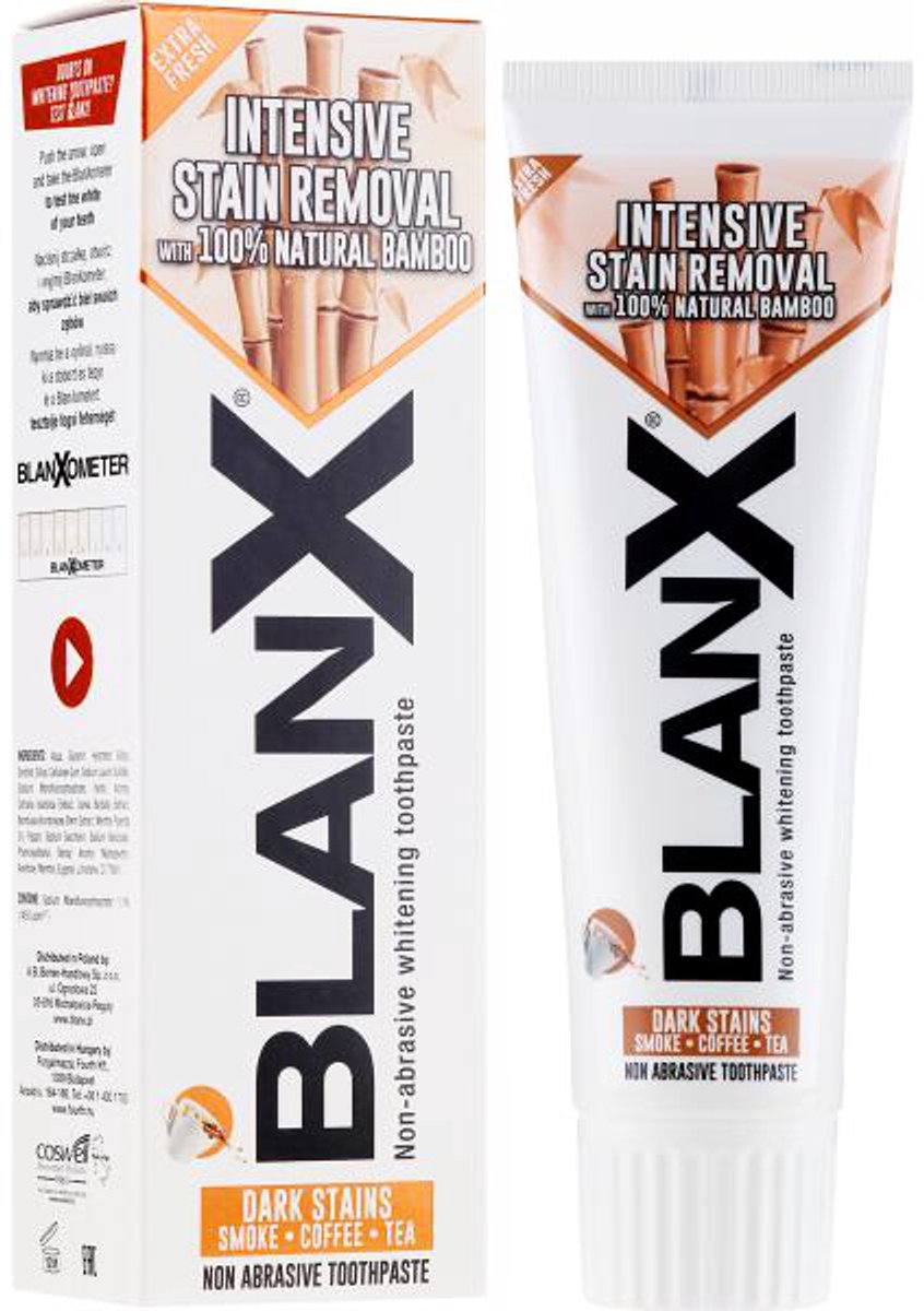 BlanX Anti-Aanslag - Whitening Tandpasta - 75 ml - IJslands mos - Bamboepoeder - Niet-abrasief