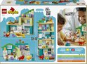 Boîte de LEGO Duplo maison familiale moderne 3-en-1 avec des images du jouet.