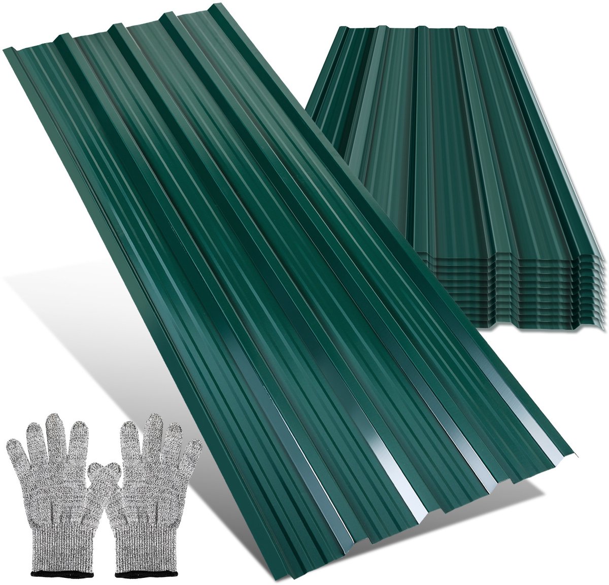 Trapezium Dakplaten 129×46 cm - Verzinkt Metaal, Weerbestendig & Eenvoudig te Monteren - 7,12 m² - Groen
