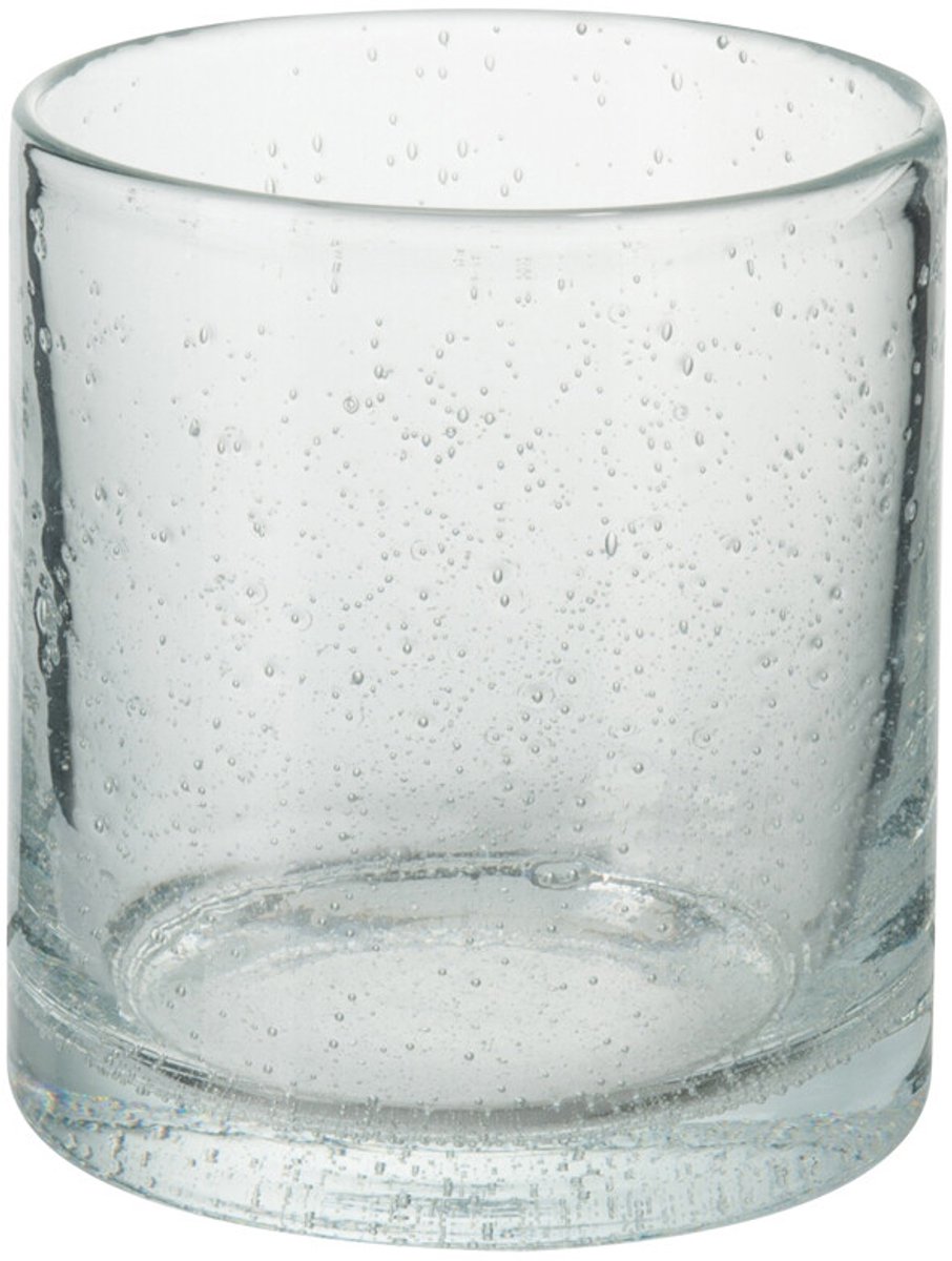 J-Line windlicht - glas - oranje/roze - large