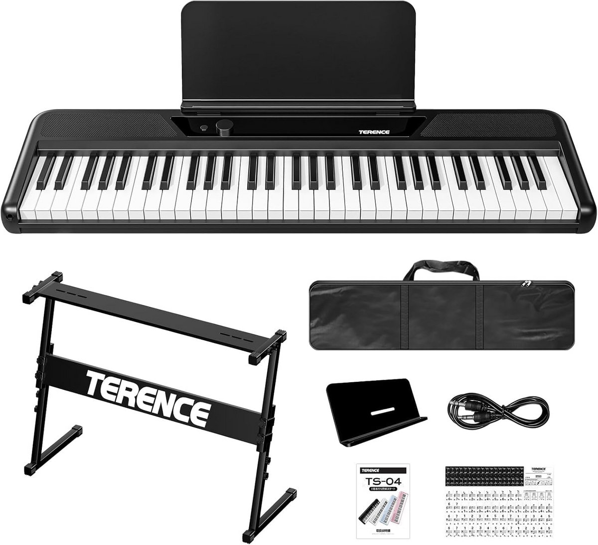 Digitale Piano 61 Toetsen met Inclusief Standaard – Elektronisch Keyboard Zwart