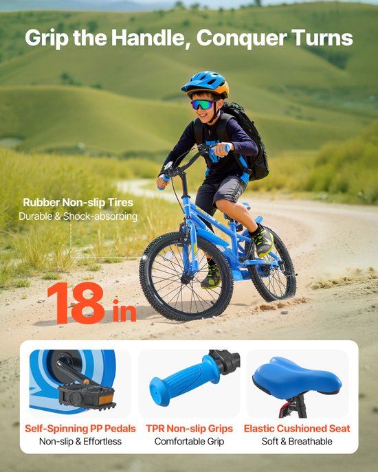 VEVOR Kinderfiets 18 Inch BMX Stijl Aanbevolen Kinderlengte van 110 tot 140cm — afbeelding 3