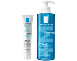 La Roche-Posay Effaclar routine - Effaclar Duo+M Dagcrème 40ml + Zuiverende Gel 400ml - voor vette, onzuivere huid met neiging tot acne - Anti-puistjes routine bundel