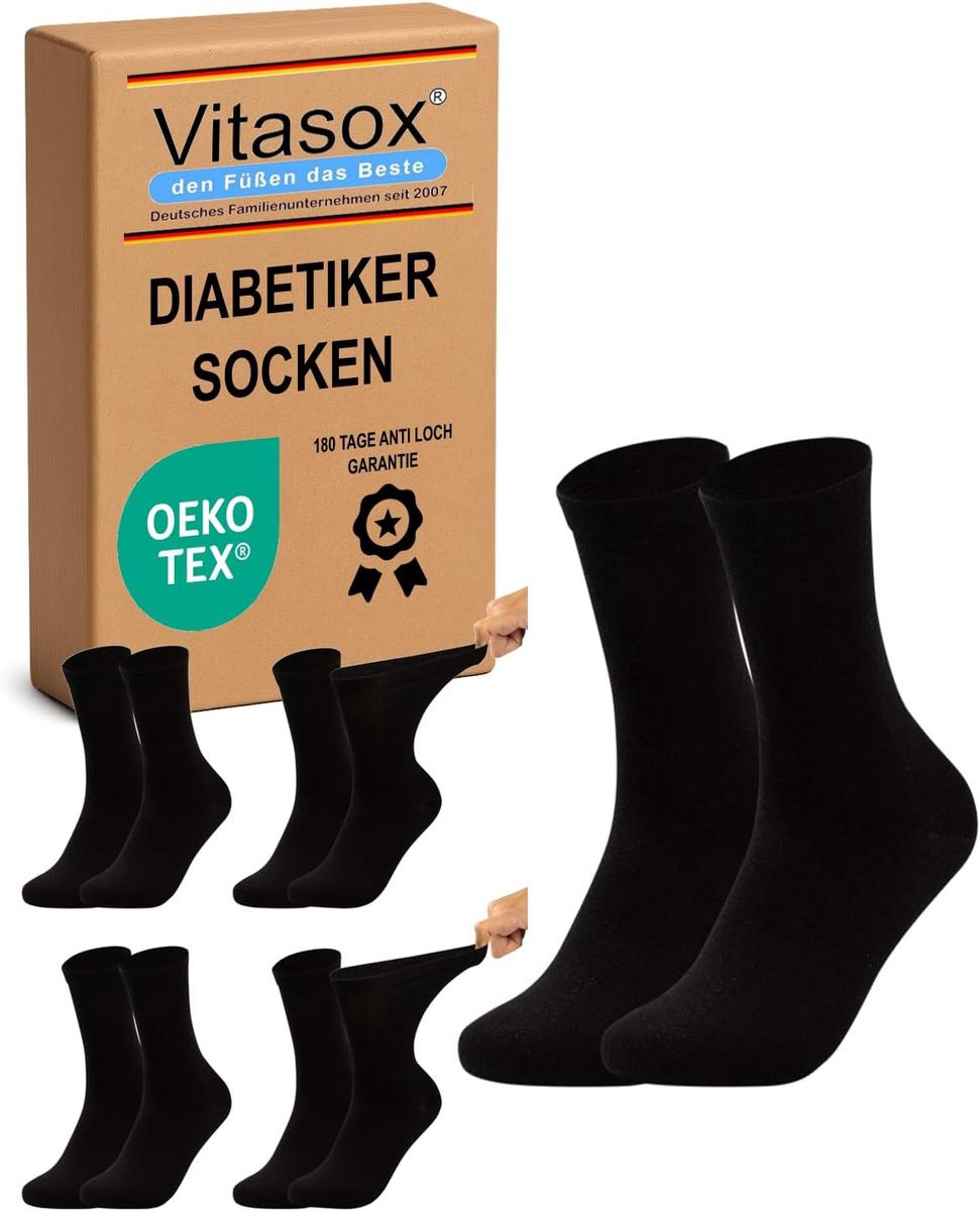 Gezondheidssokken Heren Zonder Knellende Rand, Extra Brede Band voor Betere Doorbloeding