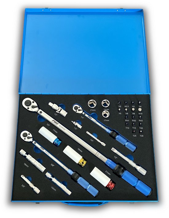 Clé dynamométrique Auto Vélo Ensemble 32 pièces 2-210 Nm Mallette à outils