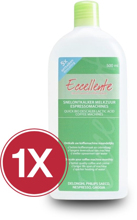 ECCELLENTE espressomachine ontkalker - 500 ml voor 5x ontkalken - snelontkalker koffiemachine melkzuur