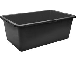 Garronda 5x 80L Bouwbak van Slijtvast - PE voor Bouwplaatsen – Tuin – Bouwbak – Mortelbak – Zwart – GD-GRE-BT