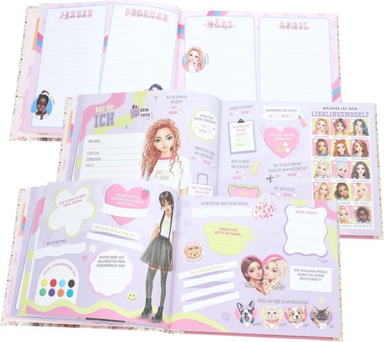Depesche 12432 TOPModel Happy Together - Wandklok In Roze Met Modelmotief En Smileys Stille Klok Met Hartenwijzer Batterij Inbegrepen