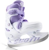 Suotu IJshockeyschaats - Verstelbaar - Schaatsen meisjes en jongens - Maat: EUR 32-36 - Wit/Paars - M