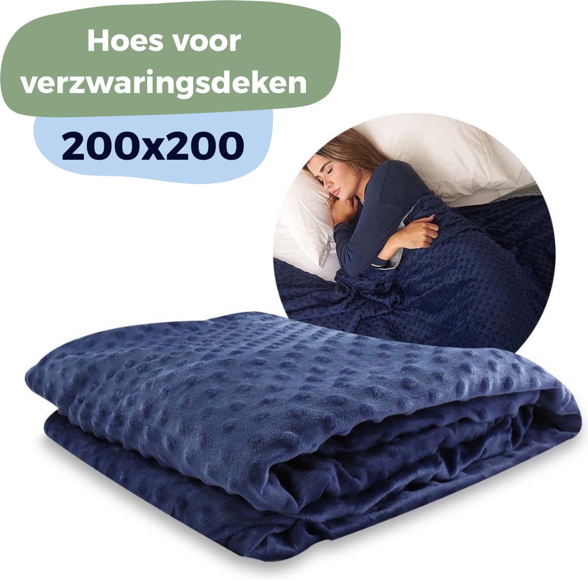 Hoes voor de verzwaringsdeken - Universele 4 Seizoenen - 200 x 200cm - Bamboe & Minky Dot - Weighted Blanket Cover - Duvet Deken - Dekbedovertrek