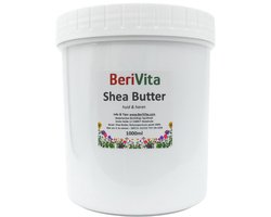 Shea Butter Puur Liter Pot - Huid en Haar Butter - 1000ml Ongeraffineerde en Onbewerkte Sheabutter - Shea Boter ± 1kg