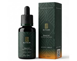 Rithim® Baardolie Mystic Forest 30 ml – Baardverzorging | Mystieke bosgeur | Gevoelige huid | Baardvoeding met o.a. laurier & druivenpitolie