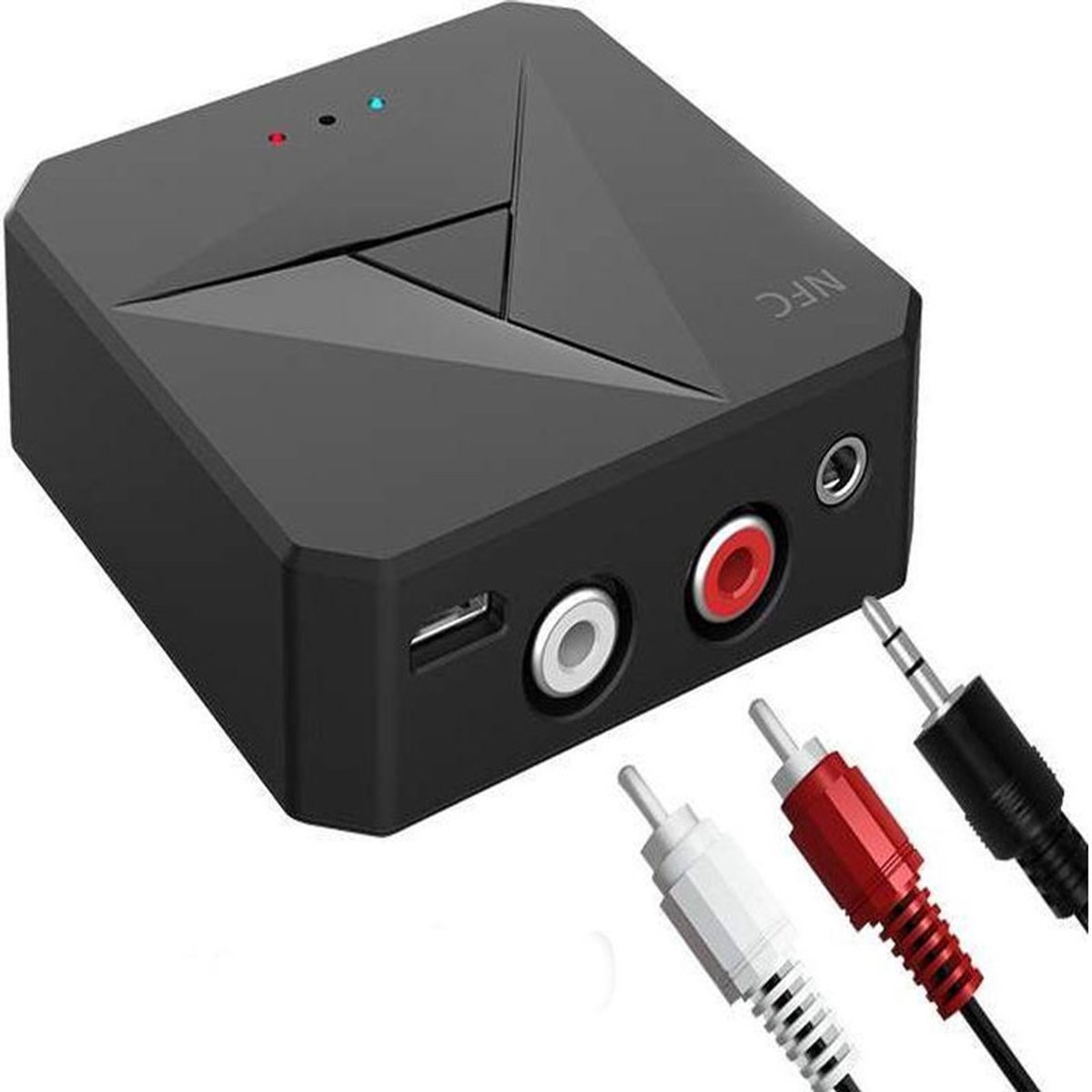 Bluetooth Audio Adapter - NFC Ontvanger Zender - Draadloze Muziek Streamen - NFC Snel Koppelen - 10 Meter Bereik - Zwart