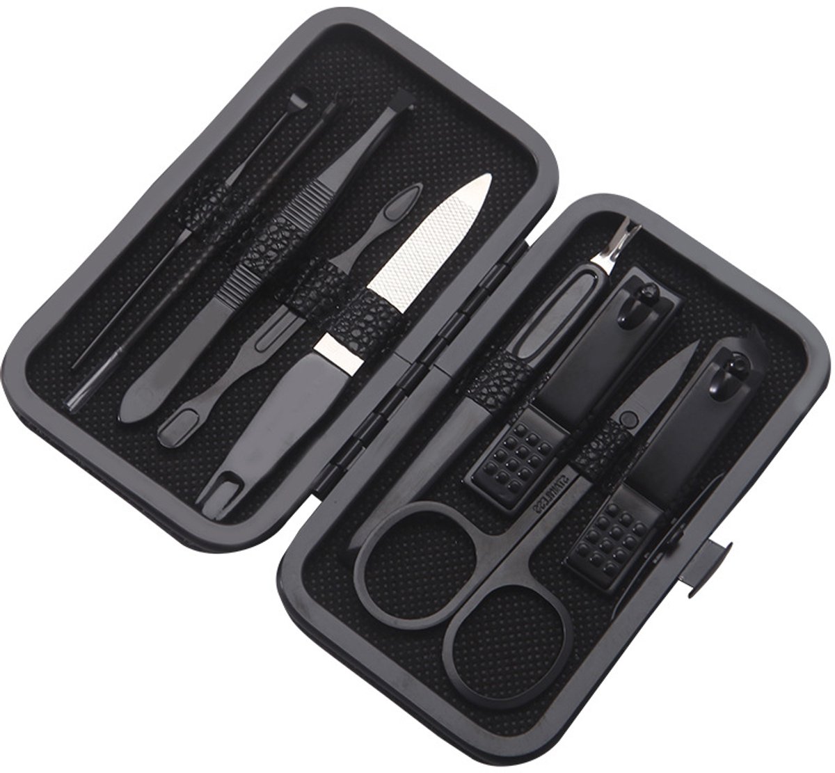 9-delige set -nagelverzorgingsset - Nagels knippen - Nagelverzorging - Manicuregereedschap - Nagelknipper - Nageltang - Zwart
