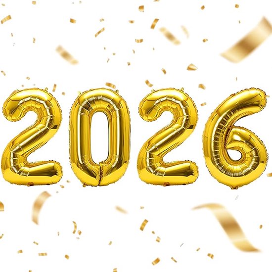 Ballonnen, oudejaarsavond decoratie, Happy New Year