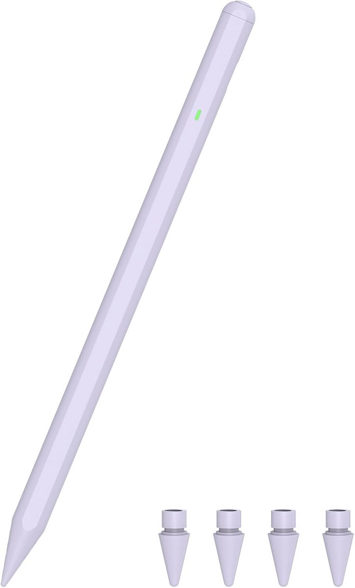 Bluetooth Styluspen voor iPad met Magnetische Oplader, Palmreductie en Hellingsgevoeligheid - Paars